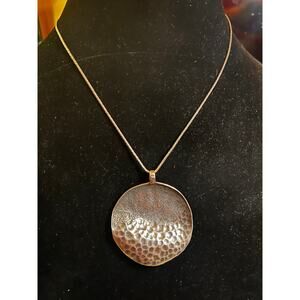 Silpada sterling silver necklace hammered wavy round disc pendant silver chain